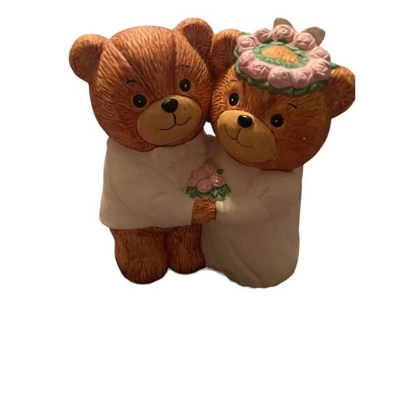Enesco Bride & Groom Bear Cake Topper Wedding Couple Figurine Size 6" bank - Picture 3 of 10